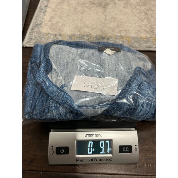 Cocomo Pleated Top Blue Sz XL Roll Tab Sleeve Abstract Pintuck Office Wear - Picture 8 of 8